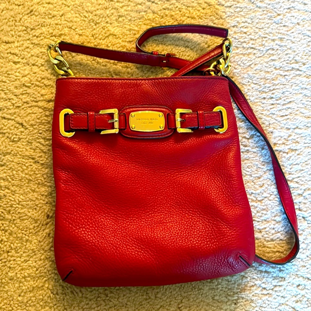 MK leather red crossbody
